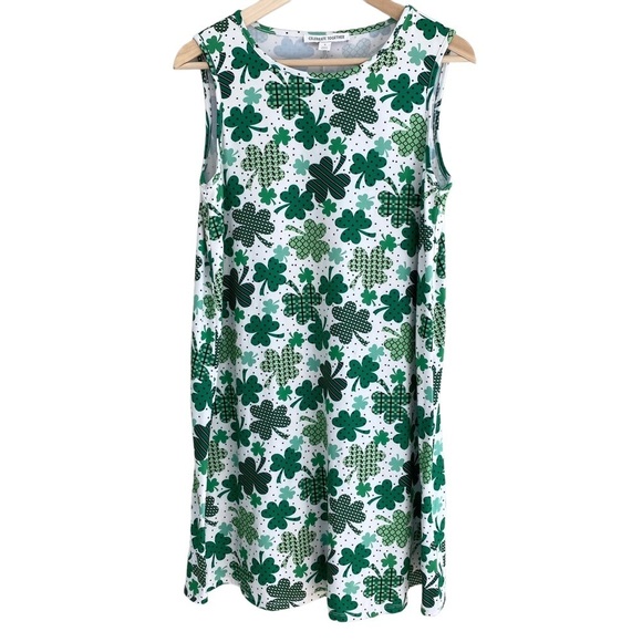 ST. Patrick’s Day Shamrock Sleeveless Sheath Dress - Picture 1 of 11